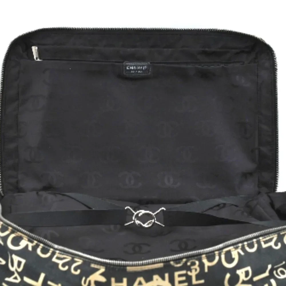 EUC Chanel Vintage Rue Cambon 31 Shoulder Bag Tote Satchel Black Ivory Travel - Picture 12 of 14